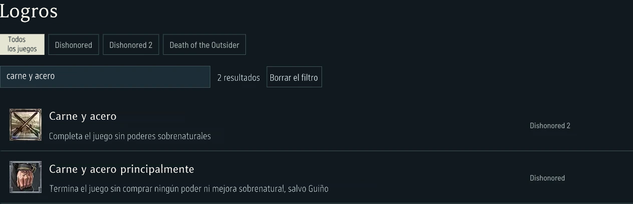 Requisitos de restricción de poderes de Dishonored y Dishonored 2
