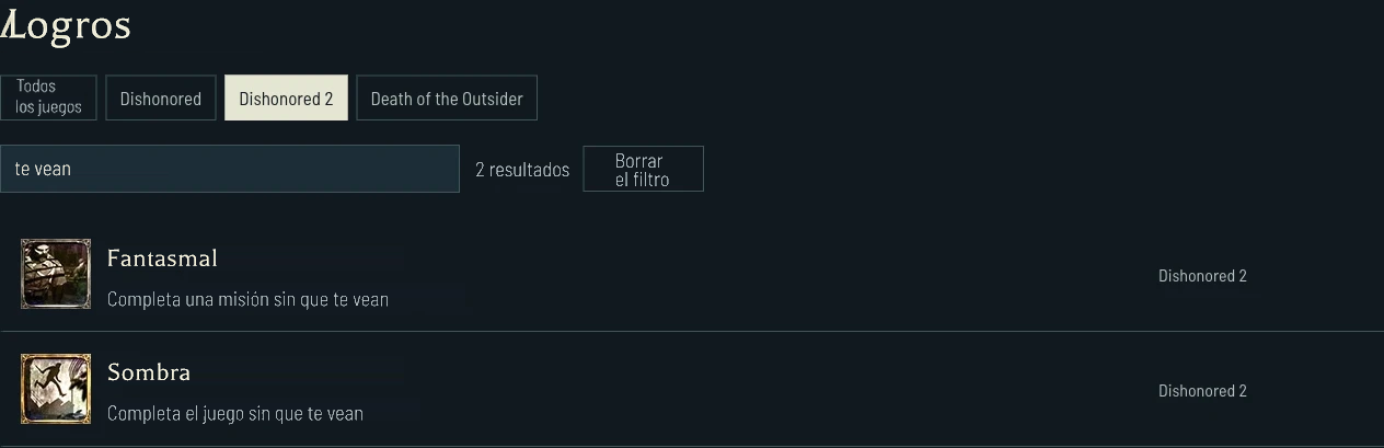 Requisitos de misión de Dishonored 2 mostrados aparte de los objetivos de todo el juego