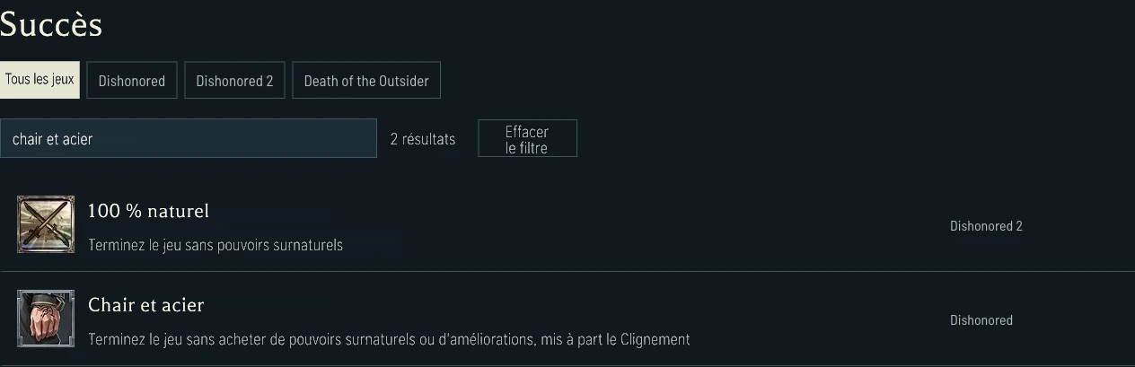 Conditions d’interdiction de pouvoirs dans Dishonored et Dishonored 2